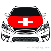 La Copa del mundo 100 * 150 cm Bandera de Suiza Bandera de capó de coche Tela de alta elasticidad